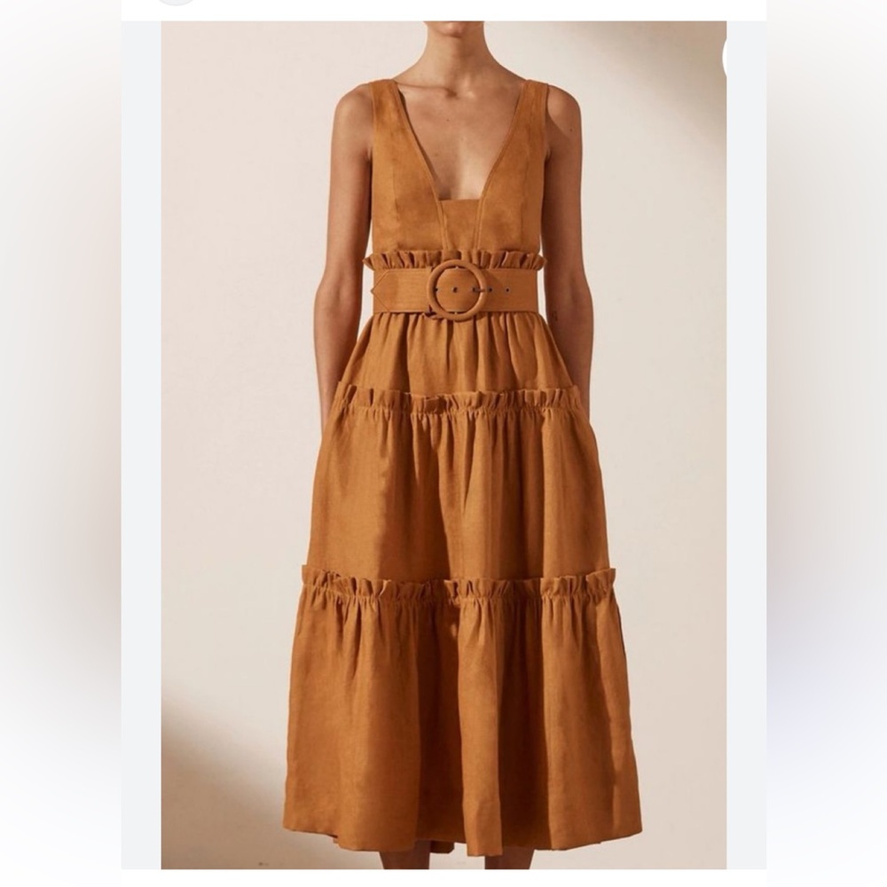 Shona Joy aria tiered midi dress